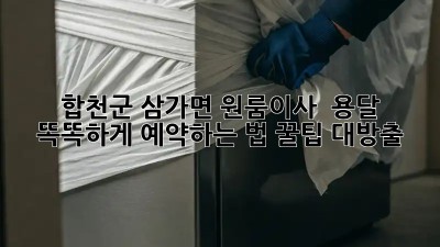 합천군 삼가면 원룸이사 🚚 용달, 똑똑하게 예약하는 법! 꿀팁 대방출🍯